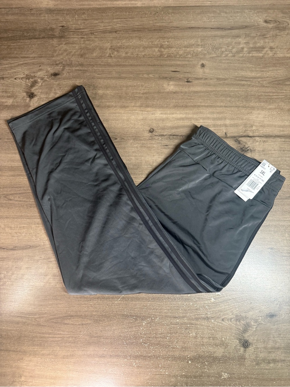 Adidas Primegreen 3-Stripes Track Pants Men 3XL Gray Black Open Hem H48431 NWT